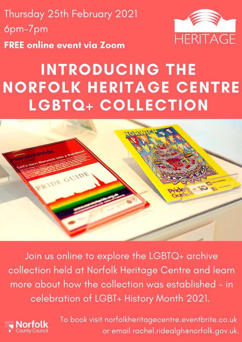 To celebrate LGBT+ History Month 2021 join us to explore our LGBTQ+ archive collections - learn what items we hold and how they came to us.

⏰ Thurs 25th Feb, 6pm
📌 Zoom

Book here: eventbrite.co.uk/e/introducing-…

#LGBTHM21