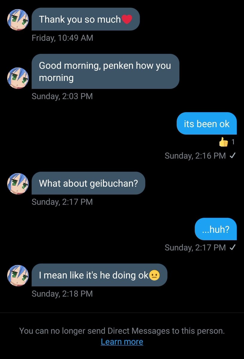 Penkenarts's tweet photo. I'm no mood for anyone's fucking bullshit.
This user named cloudmastion messaged me a few days back... then randomly starts asking me about my friend geibuchan, which immediately sets off a red flag. Turns out this guys a stalker. Now he's stalking ME to stalk Geibuchan https://t.co/5g4fZzt8I4