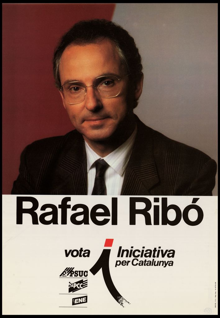 La recentment creada Iniciativa per Catalunya es desfà del llenguatge de classe amb una nova estètica on fa gala dels seus dos nous eixos principals(vermell socialista, verd ecologista) i presenta nou candidat, Rafael Ribó, actual Síndic de greuges de Catalunya.