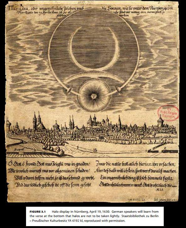 Drawing of Parhelia from 1630 in Nürnberg.