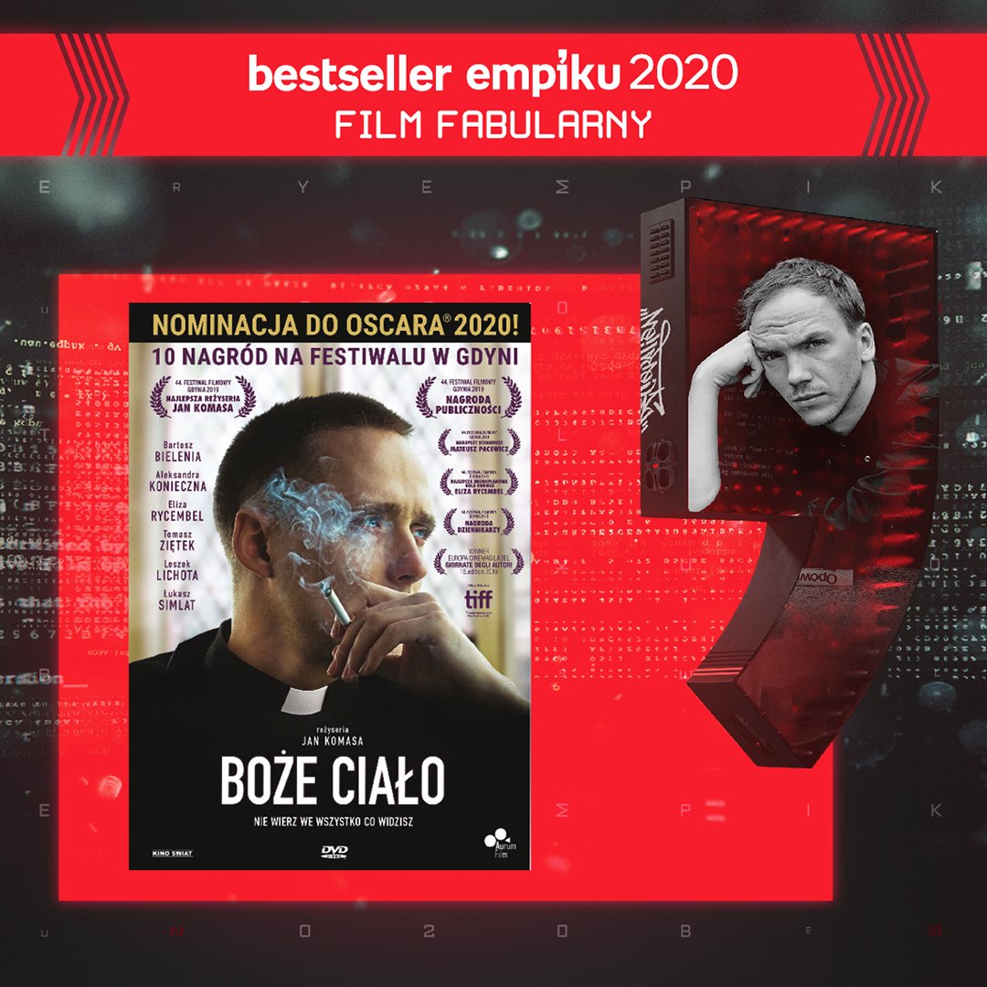 W kategorii #FilmFabularny nagrodę #BestselleryEmpiku2020 otrzymuje film #BożeCiało w reżyserii #JanKomasa!