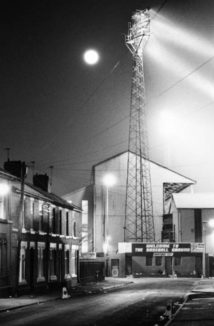 The Baseball Ground in the early 90s. 

When football grounds were football grounds. Heart of the community, jumpers for goalposts.
