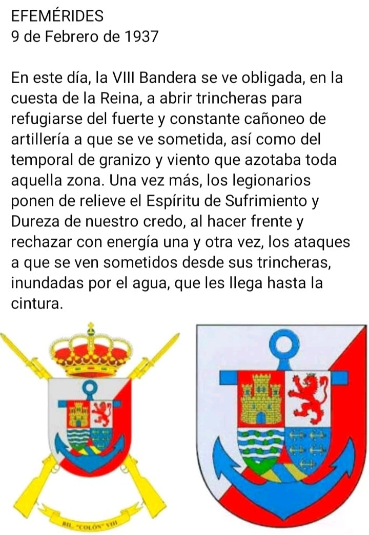 PlataformaMill1's tweet photo. #BuenasNoches #EfemeridesLegionaria #CentenarioLegionario #CentenarioDeLaLegion #LaLegion #Legion #LegionEspañola @Lalegion_es #Legionarios #VIIIBandera #Colon #SufrimientoYDureza https://t.co/dyd61Mp0E6
