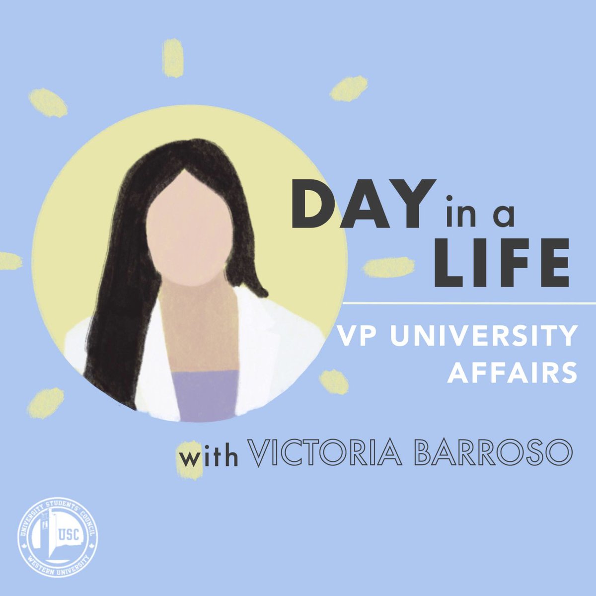 WesternUSC's tweet photo. (1/2) ⏰ Check out a "Day in a Life" of a VP of University Affairs featuring Victoria Barroso! 
The nomination period for VP University Affairs &amp; VP External Affairs ends on February 19th. 

For more information: https://t.co/8kUObdtO86 https://t.co/ZtXxHZPive