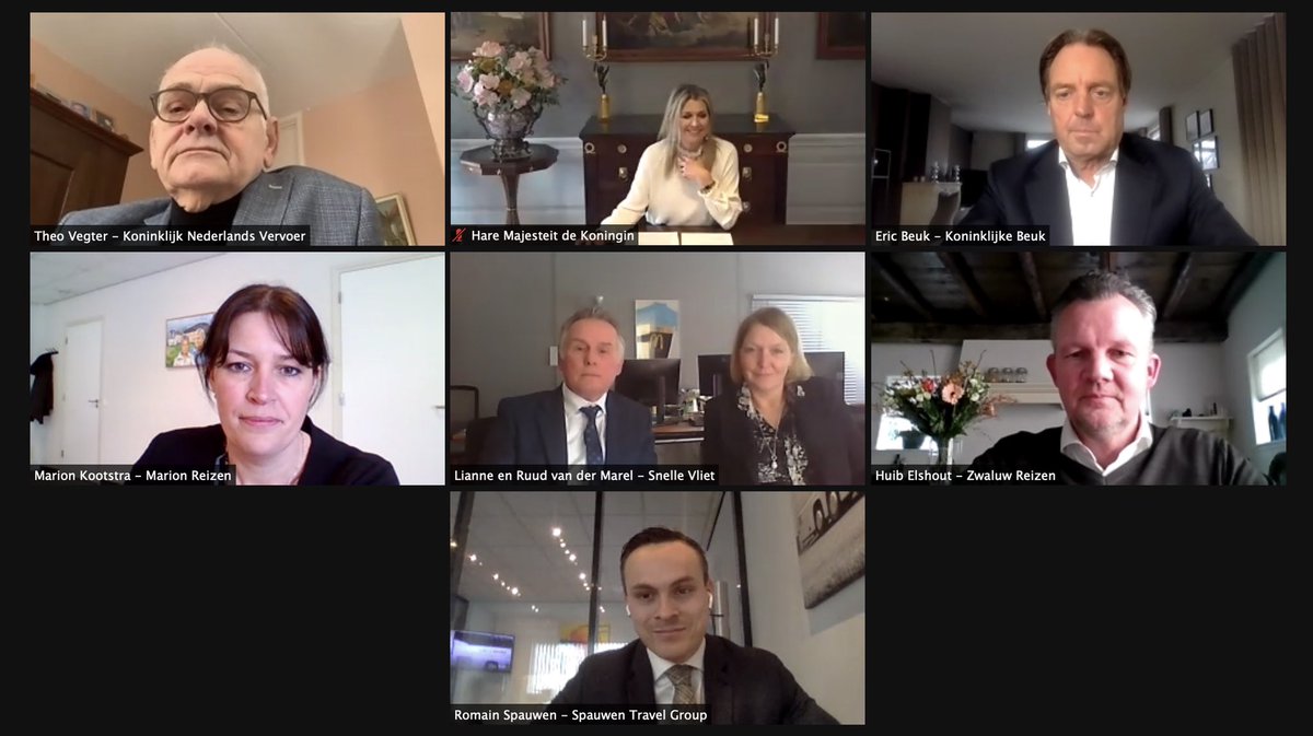 Koningin Máxima brengt een digitaal werkbezoek aan touringcarondernemers en brancheorganisatie Koninklijk Nederlands Vervoer. Het werkbezoek staat in het teken van de impact van de coronapandemie op de touringcarbedrijven.
koninklijkhuis.nl/actueel/nieuws…