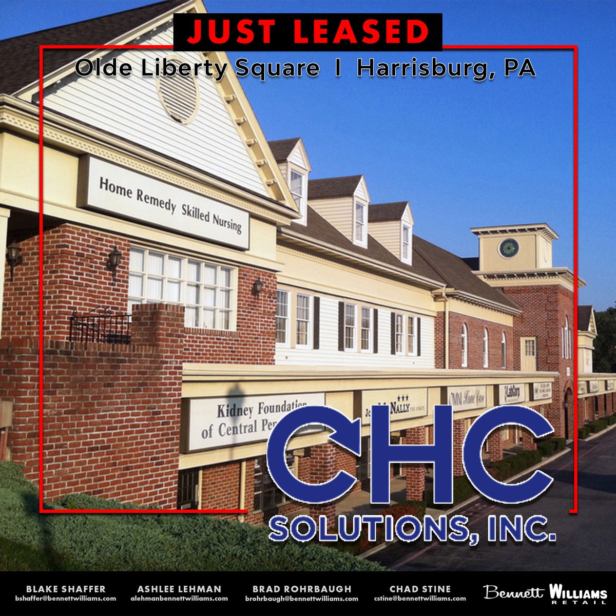 bennettwilliams's tweet image. #LEASED 1,234 SF to #CHCsolutions in #Harrisburg, PA #DeliveringResults #MoversAndShakers #CRE
