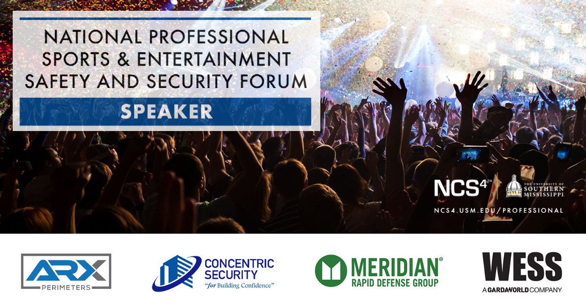 We are excited to be speaking at NCS4’s Professional Sports and Entertainment Safety and Security Forum on Feb. 16-17. Please join me for this LIVE virtual event focused on  the critical safety and security challenges facing the professional sports and entertainment industry.