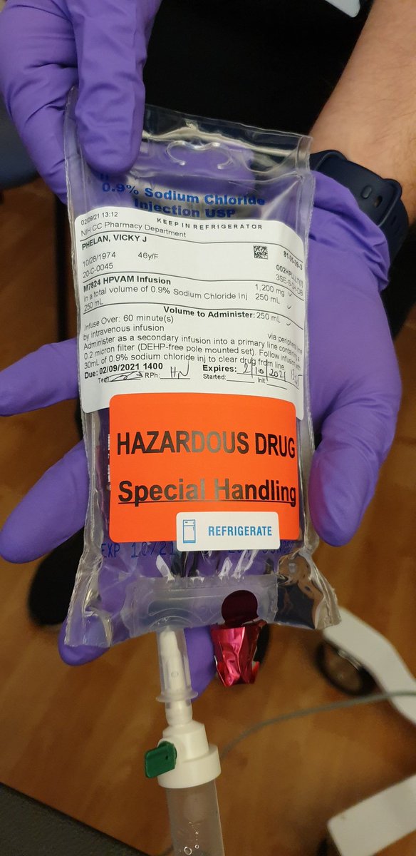 PhelanVicky's tweet photo. And it's going in....Today, I finally got the wonder drug, M7824 (it's Pembro 2.0)

Here's hoping that this drug does for me what Pembro has achieved - a quality of life that has allowed me to really live my life and make memories ❤

Thank you to EVERYONE for your well wishes https://t.co/k139l4ZUVW
