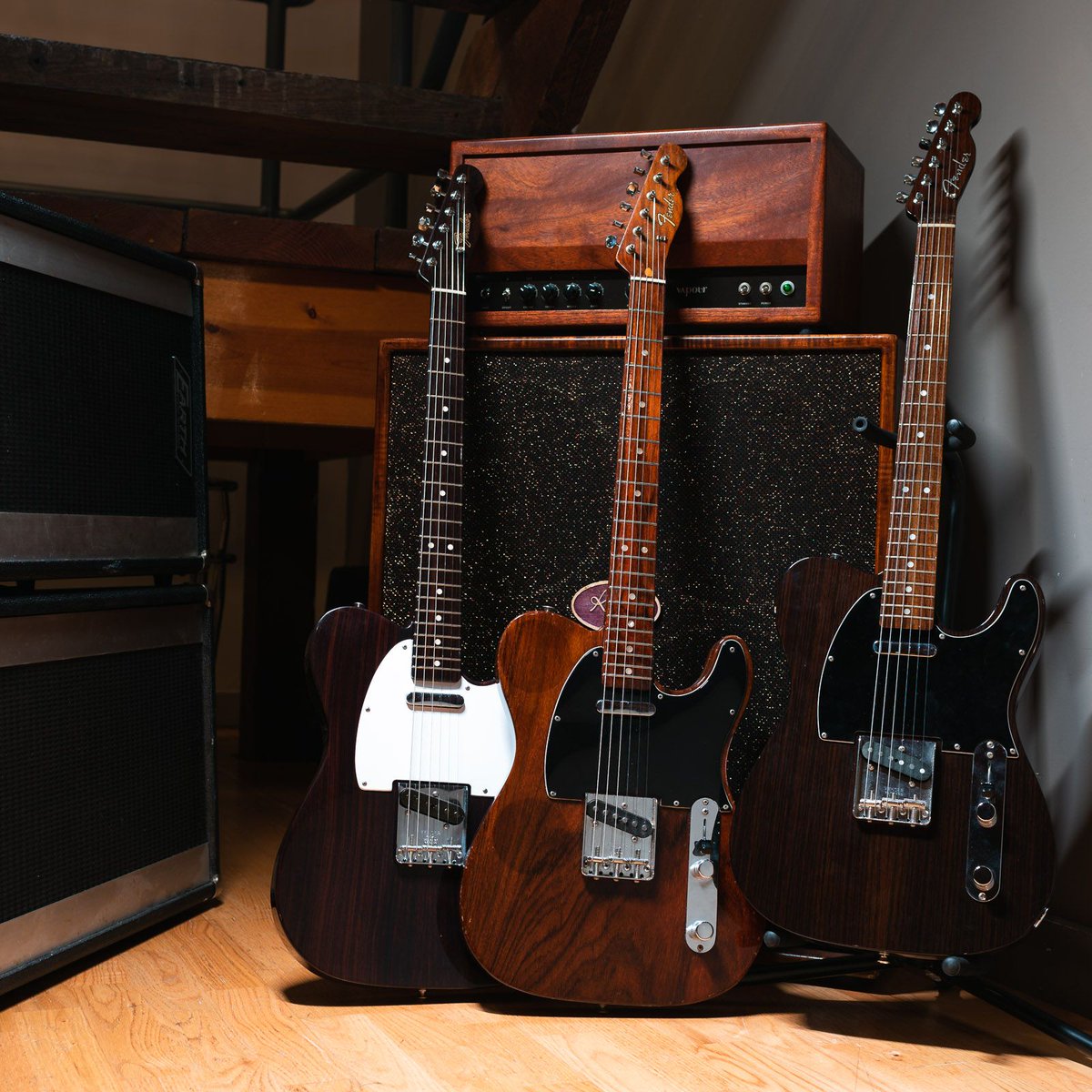 ChicagoMusicEx's tweet photo. How’s this for a #TeleTuesday trio? Real rosewood, from top to bottom. Take a look today! https://t.co/bvQCdIELYt #chicagomusicexchange #fender #customshop #1967 #telecaster #CMEspec #closetclassic #rosewood #rosewoodneck #masterbuilt #carloslopez #gearwire #gearybusey https://t.co/6Jwyey4EB0