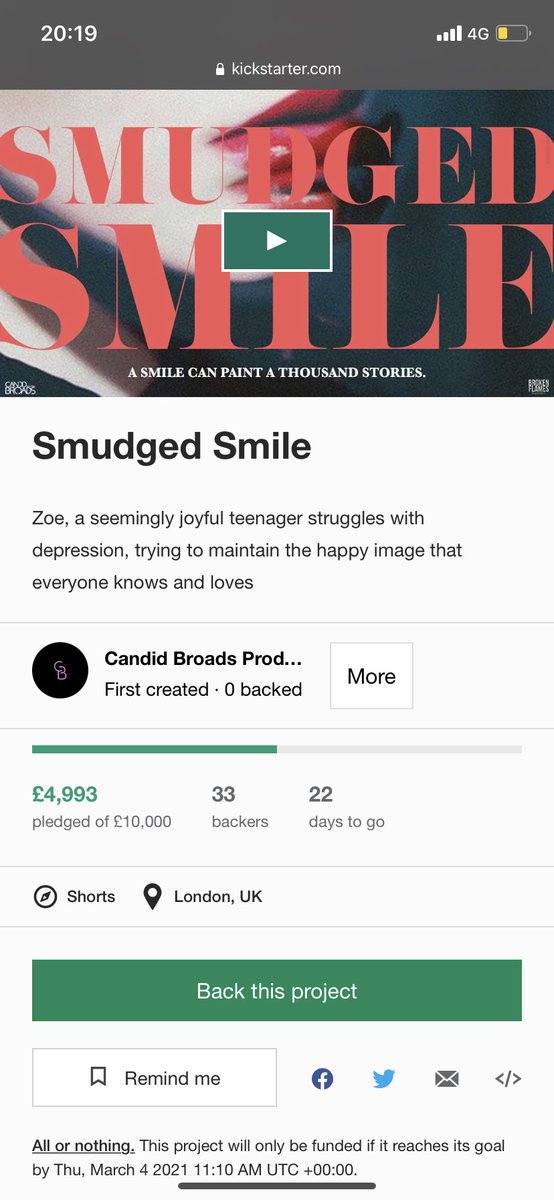 49% funded! Thank you so much for helping us make this film a reality!! 
Could we reach %50 by tomorrow? 💜

kickstarter.com/projects/candi…

#mentalhealth #MentalHealthMatters #depression #help #shortfilm #indiefilm #crowdfunding #campaign #depressionteens