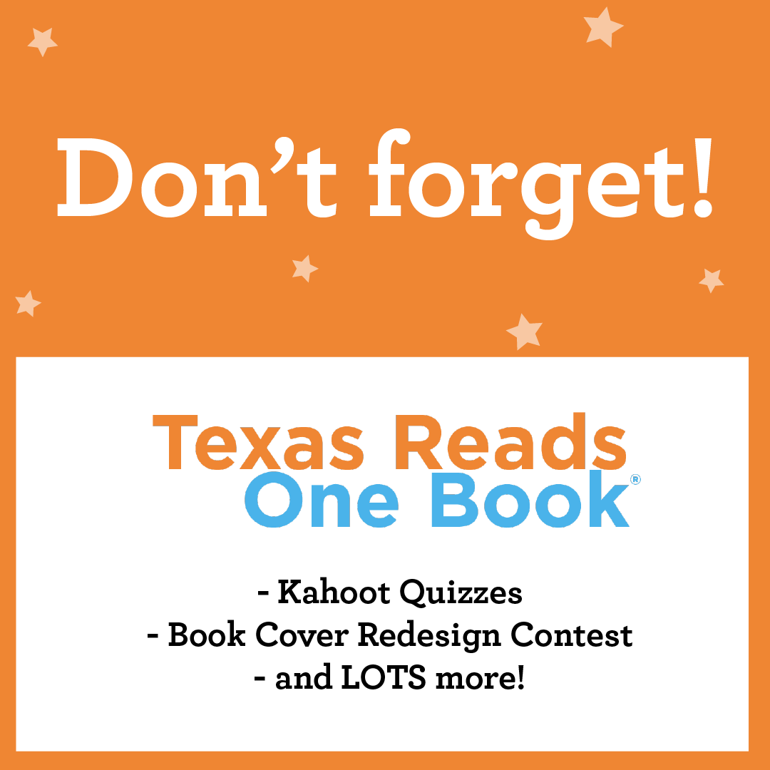 readtothem's tweet photo. If your school is participating in #TexasReadsOneBook, don't forget to check out all of the fun BONUS features available to you!

https://t.co/w6joV3WE6N

#TXROB21 #ReadtoThem https://t.co/rfyrwk3o28