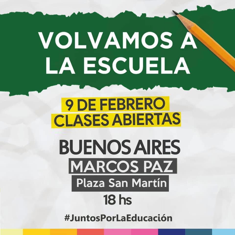 MarcosPazPro's tweet photo. CLASE ABIERTA POR LA EDUCACIÓN, SUMATE!

👉Punto de encuentro: Playón municipal. 

https://t.co/JJqlEpLPWz  

#9FYoVoy #VolvamosALaEscuela #JuntosPorLaEducacion https://t.co/olC8T498BA