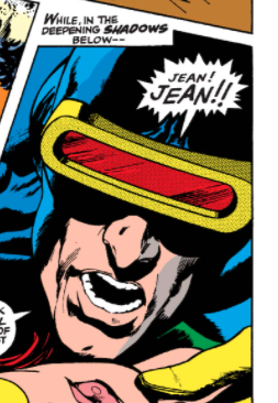 Cockrum also gave Cyclops a new, more rounded visor. You can see the older version (drawn here by Neal Adams) and then Cockrum drawing both versions on the same page.