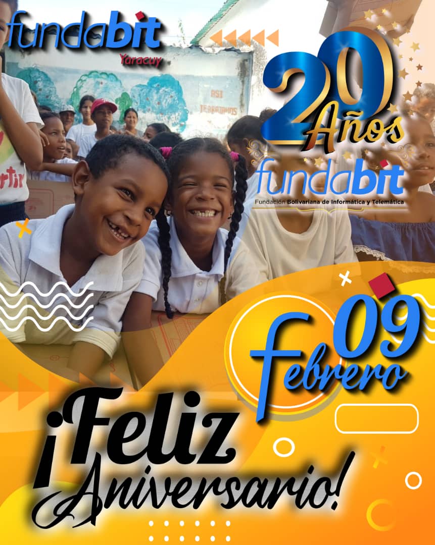 mineducacion_ve's tweet photo. ¡Feliz 20° Aniversario @Fundabit_! Son 20 Años integrando las Tecnologías de Comunicación e Información para fortalecer el desarrollo tecnológico educativo. @psuvaristobulo @NicolasMaduro @Fundabit_Yaracu #PueblosUnidosPorLaPaz https://t.co/7bz9Q5IpWU