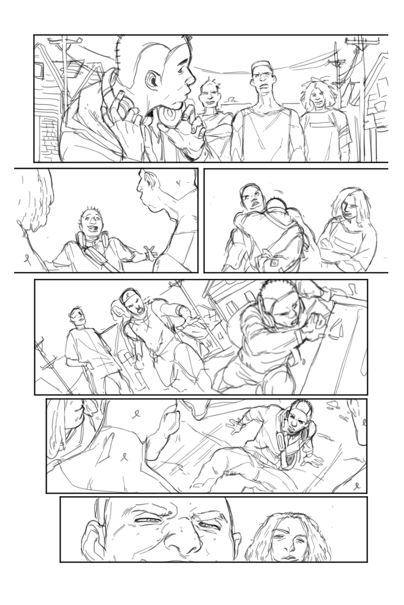 This is one of the first moments where Quin shows off his chutzpah, usually to his detriment, but we like his energy. I struggle with dressing characters up, so usually Quin (and Britt) will be wearing what I happen to be wearing that day. So a lot of hoodies. Sorry, Quin.
