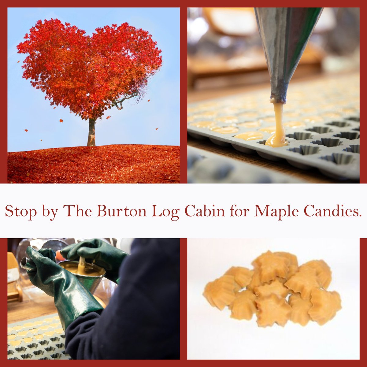 Burton_Chamber's tweet image. The Burton Log Cabin makes their own maple candies. Stop in and get some for your Valentine!