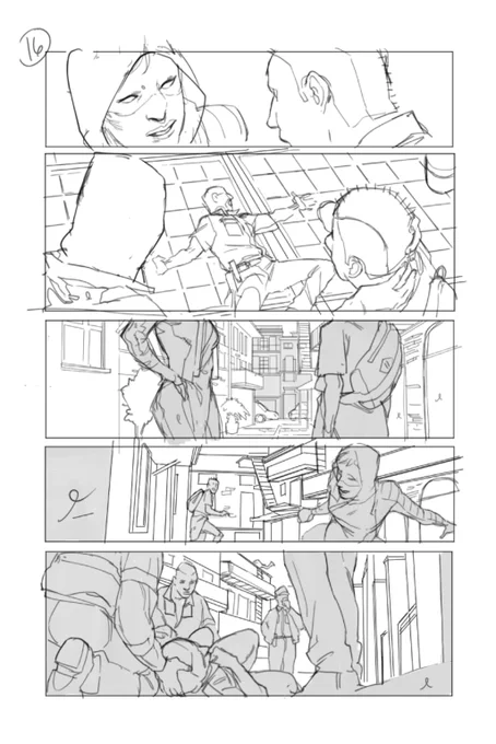 The introduction of Glow, a tenured superhero in this universe. At this point I am starting to realize that urban backgrounds involve a lot of straight lines, which hurts me emotionally. 