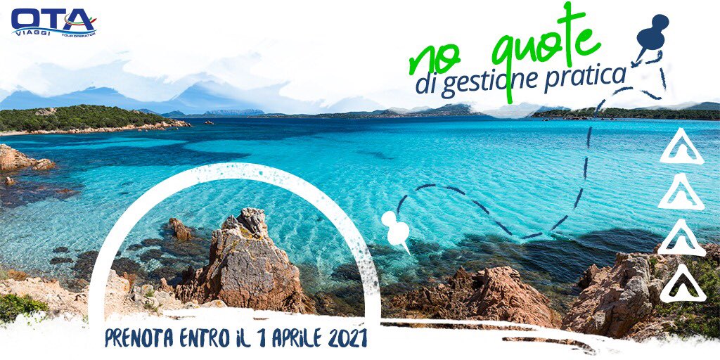 OtaViaggi's tweet photo. Affidati ad Ota Viaggi e prenOTa la tua vacanza!
Se blocchi la tue Estate entro il 1 Aprile 2021, non dovrai pagare nessuna quota di gestione pratica.

Rivolgiti alla tua agenzia di fiducia e preparati a partire! https://t.co/otRevthZ6k
