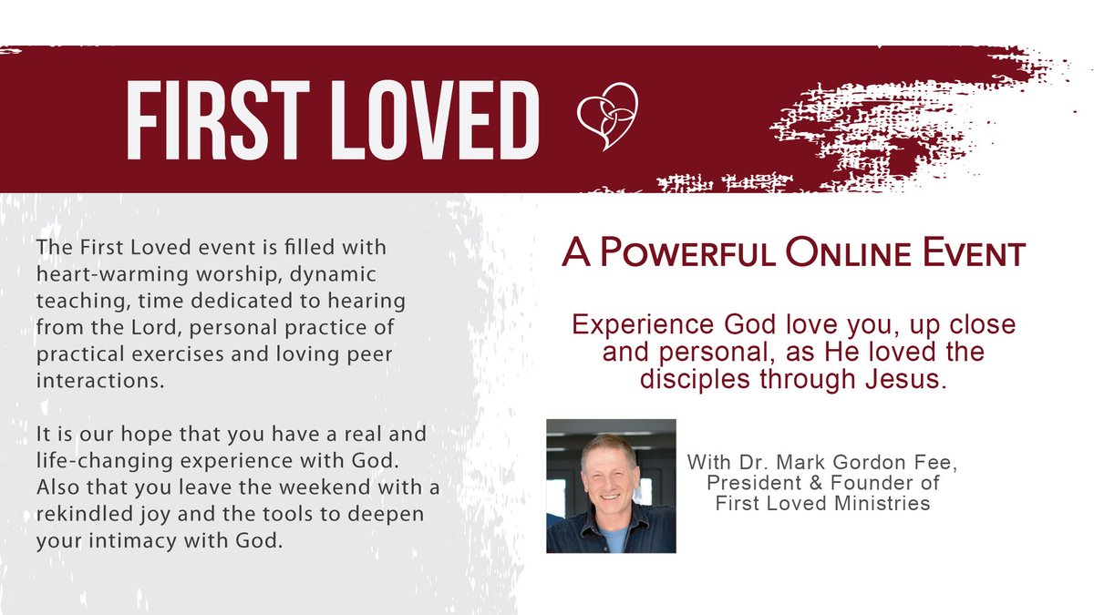 FirstLovedMin's tweet image. Curious how to connect with God in a deeper way?
Check out our online events in 2021! 

“The weekend I participated in changed my walk with Jesus. In personalizing scripture I came to experience and hear His voice of love for me. It was transforming." #March #May #July #weekends