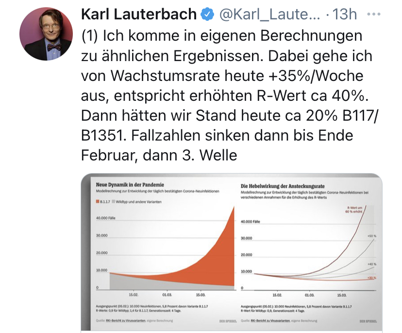 6/: The dropping cases also seem to worry  @Karl_Lauterbach. After confirming a doomsday scenario with his own calculation, he predicted that mutated coronaviruses will lead to an exponential growth in cases revoking the principle of seasonality. Excellent scientific skills, Karl!