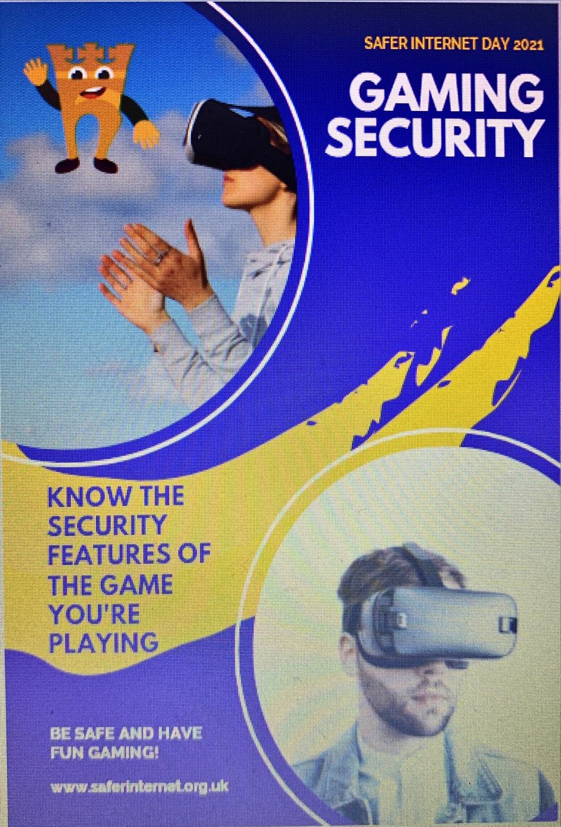 ComputingCcb's tweet image. Pupils have been talking about being safe online when #gaming on #SaferInternetDay #canva posters promoting the safety message. What’s your favourite game?