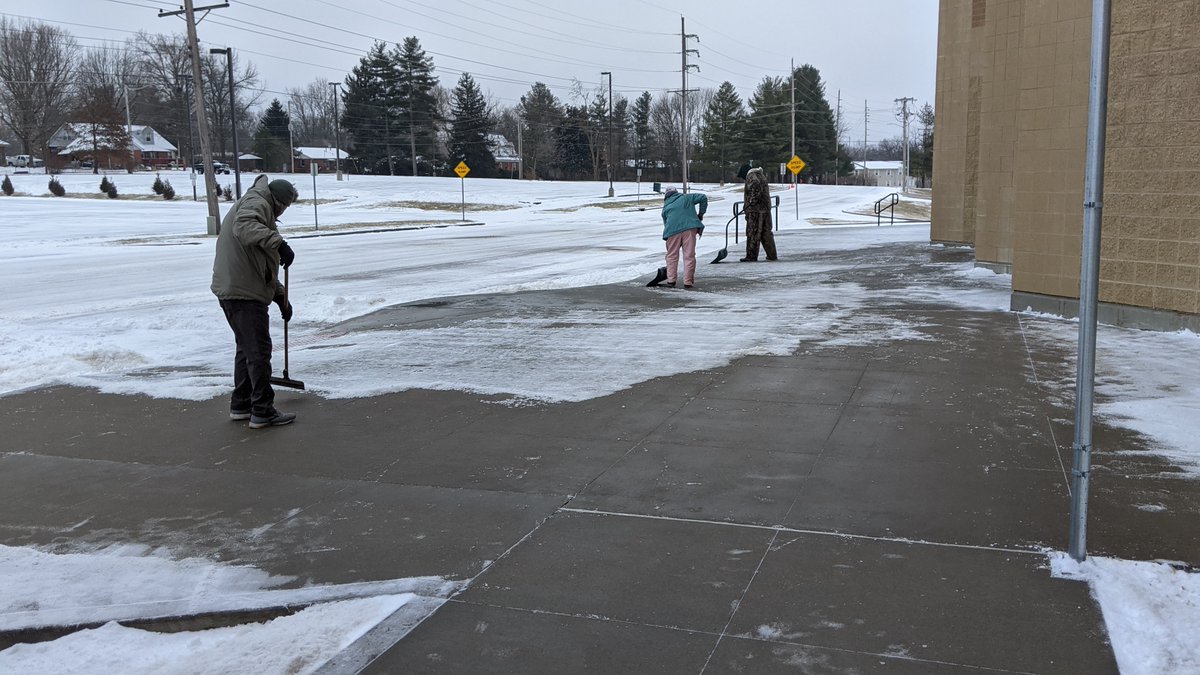 Thank you to our custodial and maintenance crews out working in the cold today to clear driveways and sidewalks.  We appreciate what you do to make the path safe for our staff and students! #TheKnightWay