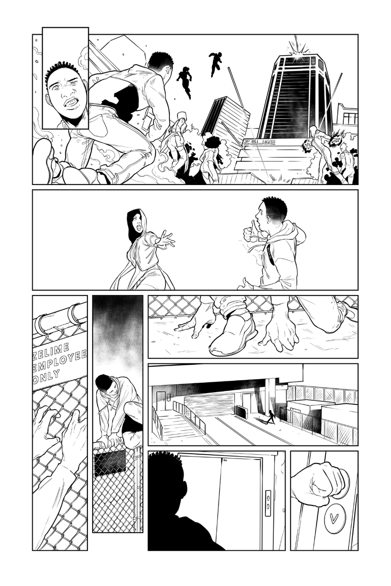 The last panel on this page is 1000% Booker Dewitt-style elevator button pressing.