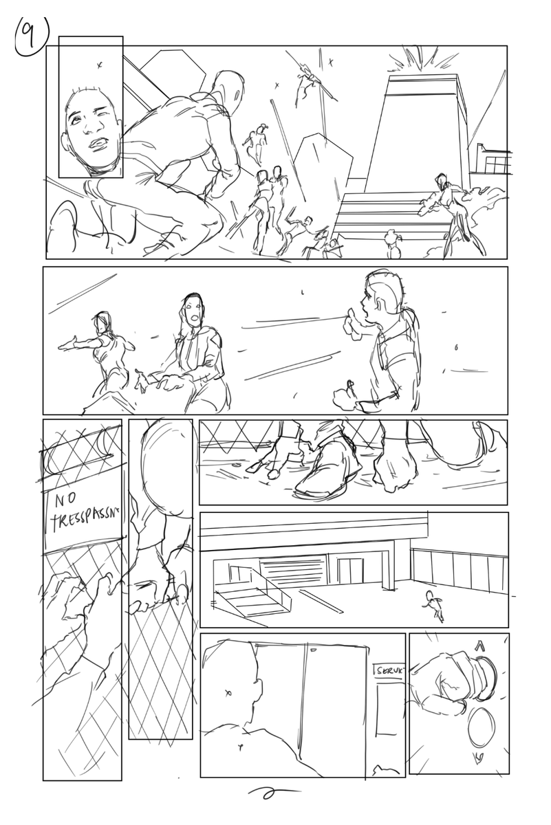 The last panel on this page is 1000% Booker Dewitt-style elevator button pressing.