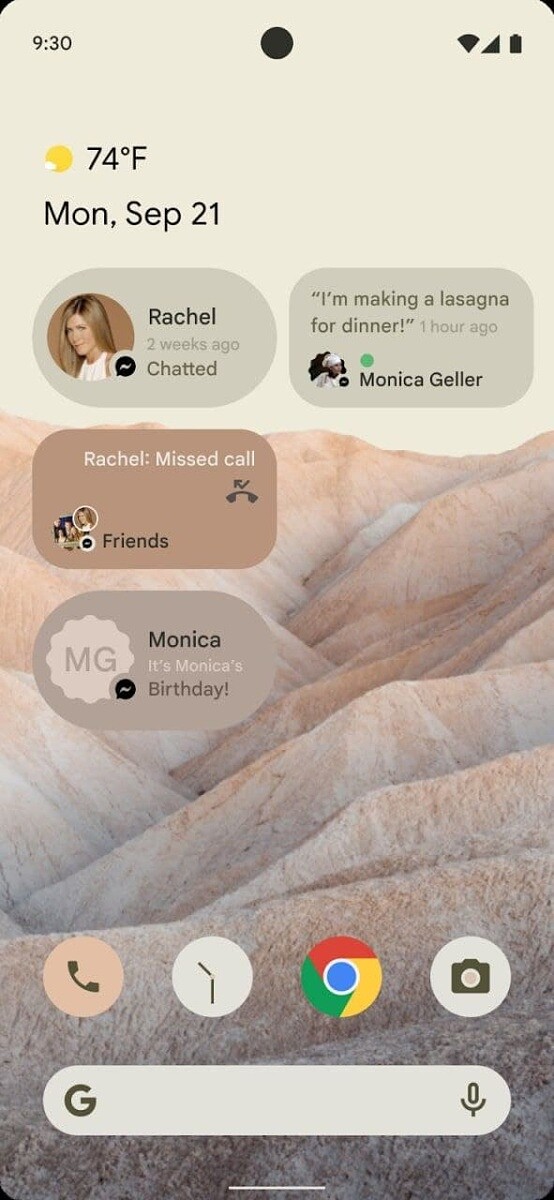 techdroider's tweet photo. Android 12 Looks Dope 😍 New Conversation Widget, Privacy Settings, and Quick Setting tiles. Deep Theme can be seen in Action, Accent according to the Sand Wallpaper.

Source XDA https://t.co/16fG62ncRk