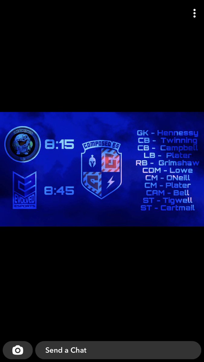 Composed eSports Team News ‼️

🏆| England L2 
🆚| Indominus eSports
⏰| 8:15pm

🏆| National West 
🆚| Evolved eSports 
⏰| 8:45pm

<a href="/OfficialVPG/">Virtual Pro Gaming</a> | <a href="/ComposedES/">Composed eSports</a>