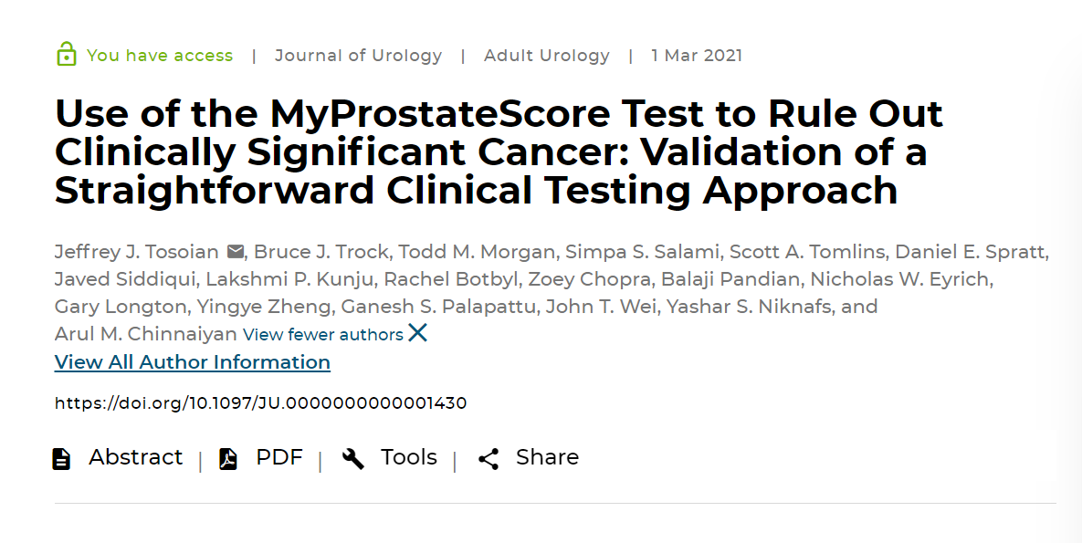 UMRogelCancer's tweet photo. Out in the March issue of @JUrology: @UroDocJT, #ChinnaiyanLab &amp; team find MyProstateScore testing for #ProstateCancer would have prevented 387 unnecessary biopsies (33%) in the study population, while missing only 10 grade group ≥2 cancers (3.0%). #pcsm

https://t.co/D3ijflUvOb https://t.co/H46mtyaZKZ