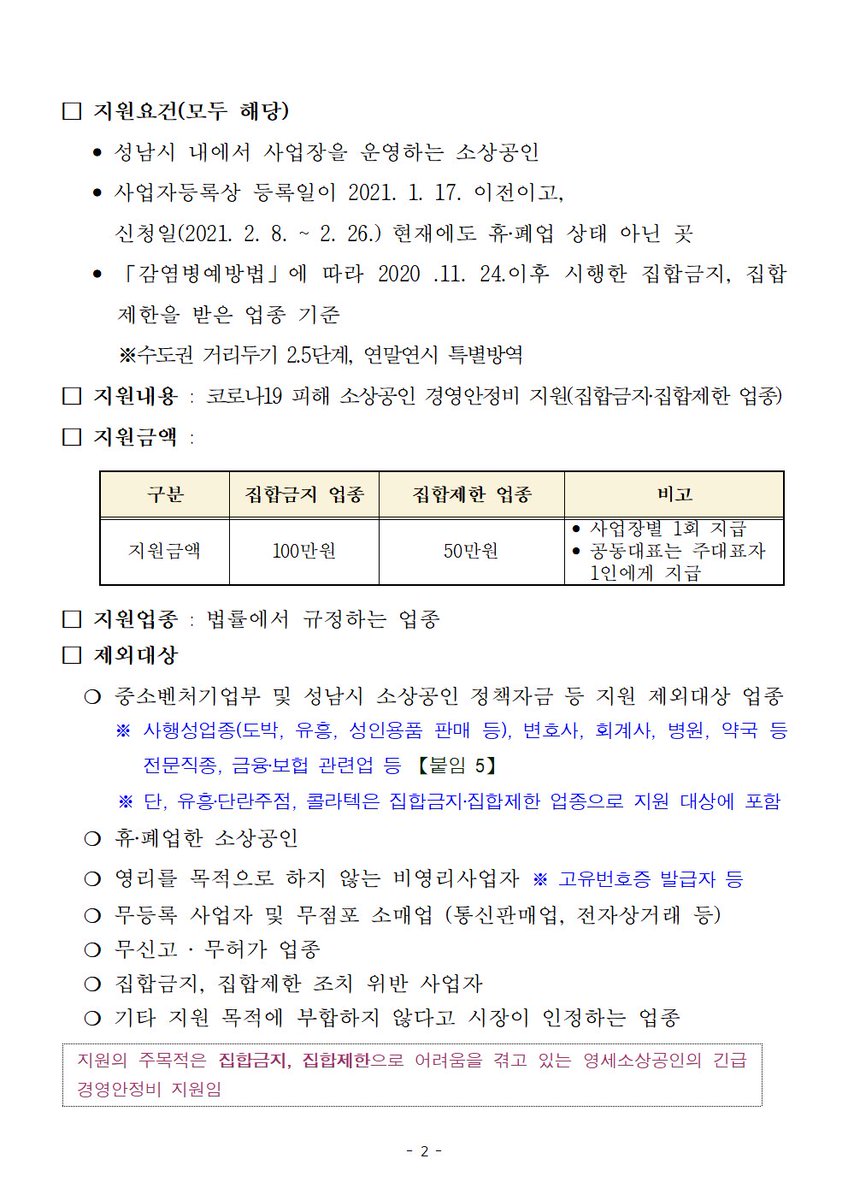 코로나19 피해 
[소상공인 경영안정비 지원 사업공고]
#성남시_소상공인에게_경영안정비를 

✔한분도 빠짐없이 지원 
     받으실 수 있도록
✔우리모두 함께 위기 상황에서 
     벗어날수 있도록

#독서실_스터디카페_점검 
#안내문_전달

#독서실_및_스터디카페_총괄지원부서
#성남시도서관사업소