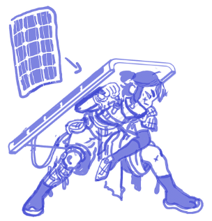 The shield on the back looked the best to all of us, but we needed to show it was a solar panel, so there were a couple more iterations.