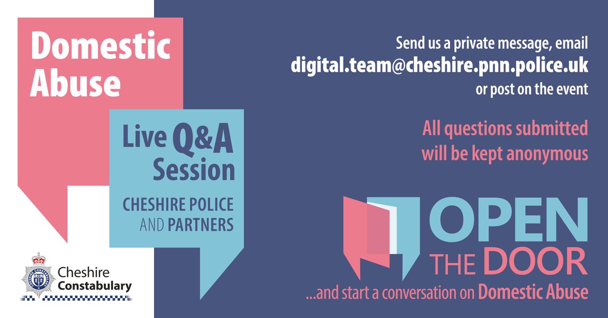 If you believe you are a victim of domestic abuse, please don't suffer in silence.

#OpenTheDoor for help and support 👉 orlo.uk/QE5B1

Join our LIVE domestic abuse question and answer session on Thursday from 10am for advice from our expert panel. #YouAreNotAlone