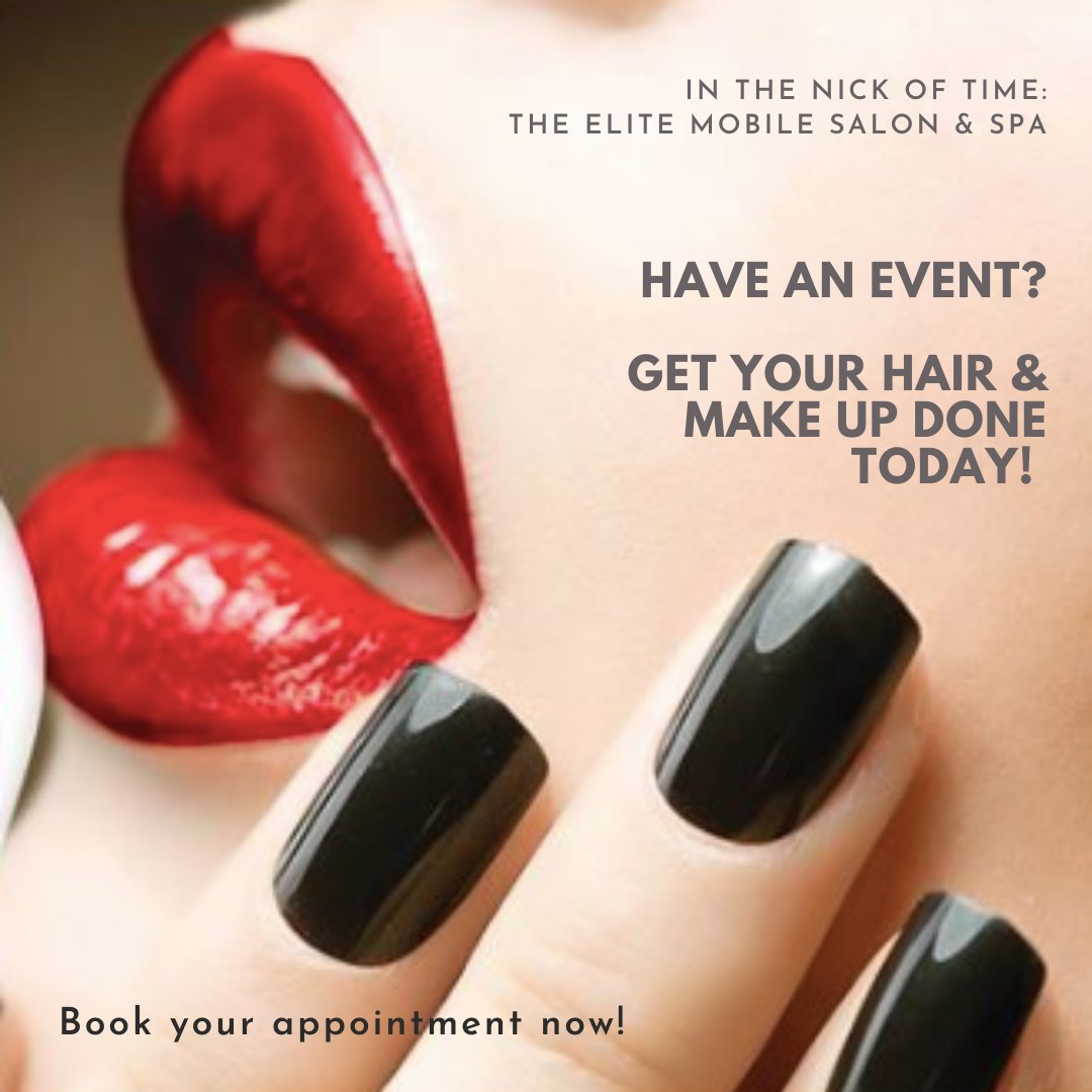 Have an event? Get your hair &amp; make up done by our stylists! 
They arrive with PPEs to stop the spread of COVID-19.
• 𝐁𝐨𝐨𝐤 𝐲𝐨𝐮𝐫 𝐚𝐩𝐩𝐨𝐢𝐧𝐭𝐦𝐞𝐧𝐭 𝐧𝐨𝐰📞 𝐆𝐢𝐯𝐞 𝐮𝐬 𝐚 𝐜𝐚𝐥𝐥: 703-865-5877 #spa #beauty #massage