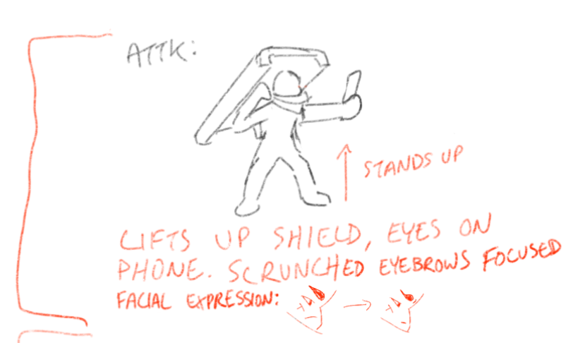 Then  @fromsmiling sketched out the four different positions we'll need for the character.