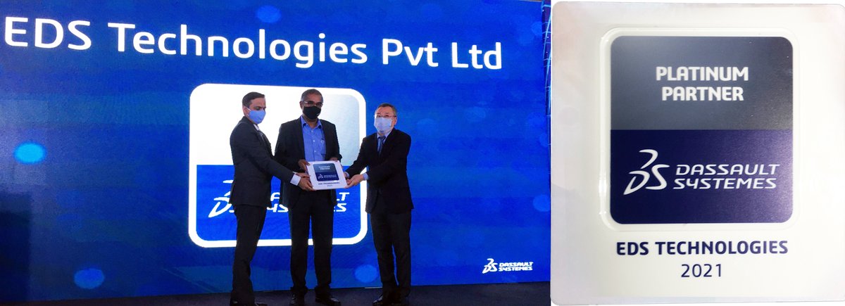 EDSTechnologies's tweet photo. .@EDSTechnologies is proud to win the Platinum Partner award from @Dassault3DS for the fourth time in a row!

We would like to thank @Dassault3DS for this honor. Thanks to all our esteemed customers for continued business with us in this challenging year.

@slsm1964 @Reghup https://t.co/tBhVGSUvGQ