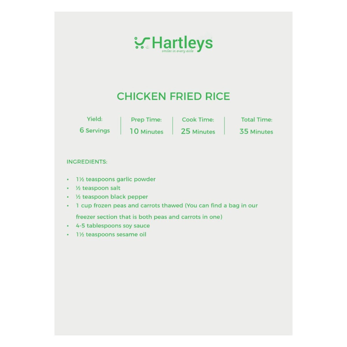 hartleysmarket's tweet photo. CHICKEN FRIED RICE
Ingredients available at Hartleys.
📍link in bio.
Image and Recipe Credit: Pinterest
#HartleysMarket
#SmilesInEveryAisle
#HartleysHart2Heart #Hart2Heart💚 #Friedrice #ChickenFriedRice #recipe https://t.co/I7w4McPiPd