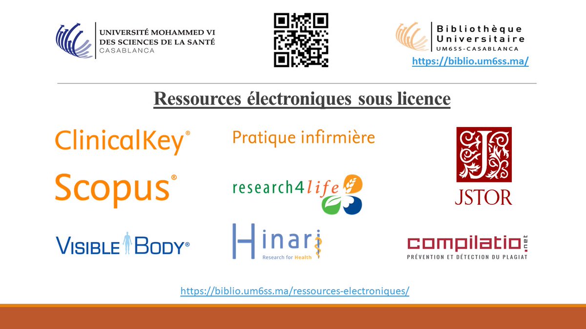 UM6SS_Library's tweet image. Ressources documentaires électroniques disponibles à la @UM6SS_Library, et accessibles à distance sur authentification institutionnelle @UM6SS 
Pour en savoir plus biblio.um6ss.ma/ressources-ele…