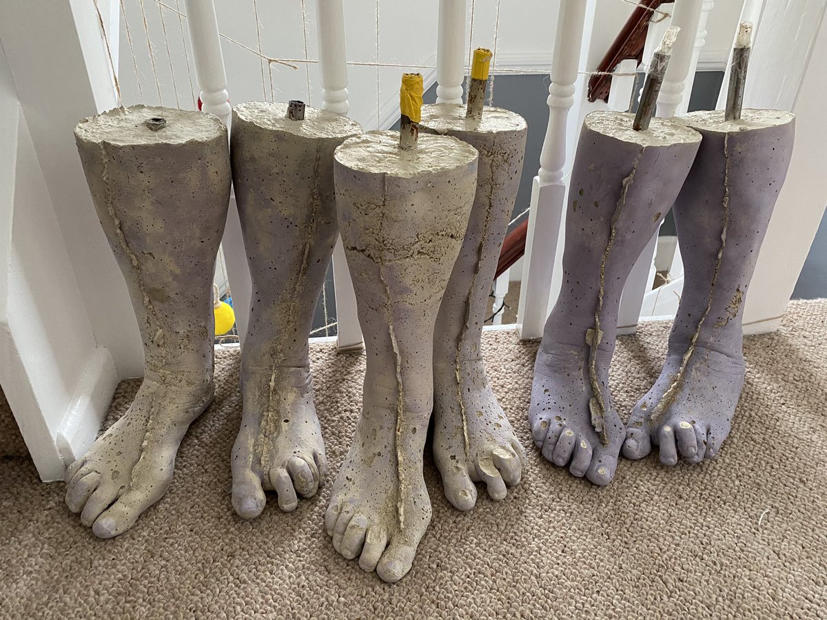 #Lurking on the #landing #concrete #cast #feet #bodyparts #parts #freud #castration #uncanny #umheimlich #sculpture #assemblage #collage #multipleselves #balance #thedarkside #shadow #individuation #jung #death #threesacrowd #partsofme #mafineart #research #art #bathspastillmakes