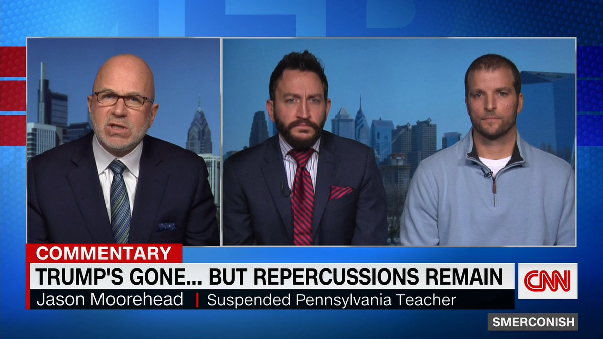 On January 23, Moorehead and his lawyer were given a national platform by Michael Smerconish on CNN. Moorehead claims that he was no closer than a mile away from the Capitol Building and didn't break any laws that day. Moorehead says his First Amendment rights are being violated.