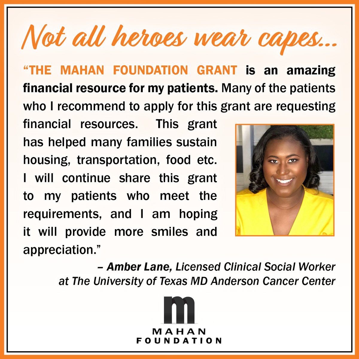 MahanFoundation's tweet photo. Sending💖to all our friends! Especially heroes@ The University of Texas MD Anderson Cancer Center that help facilitate our grant program. Amber works every day w/AML patients. It's the generosity of her♥️that enables us to reach families in need. Happy💖Week! #MahanFoundation https://t.co/uxvUtmbQ7X