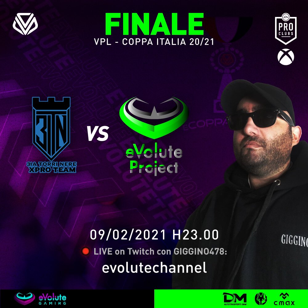 eVolute_Gaming's tweet photo. Sintonizzate gli orologi!!
Questa sera ore 23 su #eVoluteChannel ci sarà la finale di #CoppaItalia di @VPLItaly #xboxone telecronaca a cura di @Giggino478 !!
Ci sarà da divertirsi🤣🥰
#MatchDay #goeVolute #eVProject #Xbox #bombers #fifa21 #Community https://t.co/wKkhPb2pIe