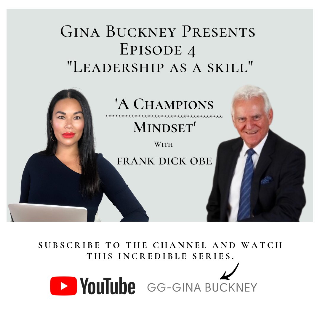 Today we share the final episode in our mini series with <a href="/frankdickcoach/">Frank Dick</a> and we address the subject ‘#Leadership as a skill’. What is a good leadership? Is it something your born with, or can you develop it as a skill? Don't miss this video on my YouTube channel GG-Gina BUCKNEY👈
