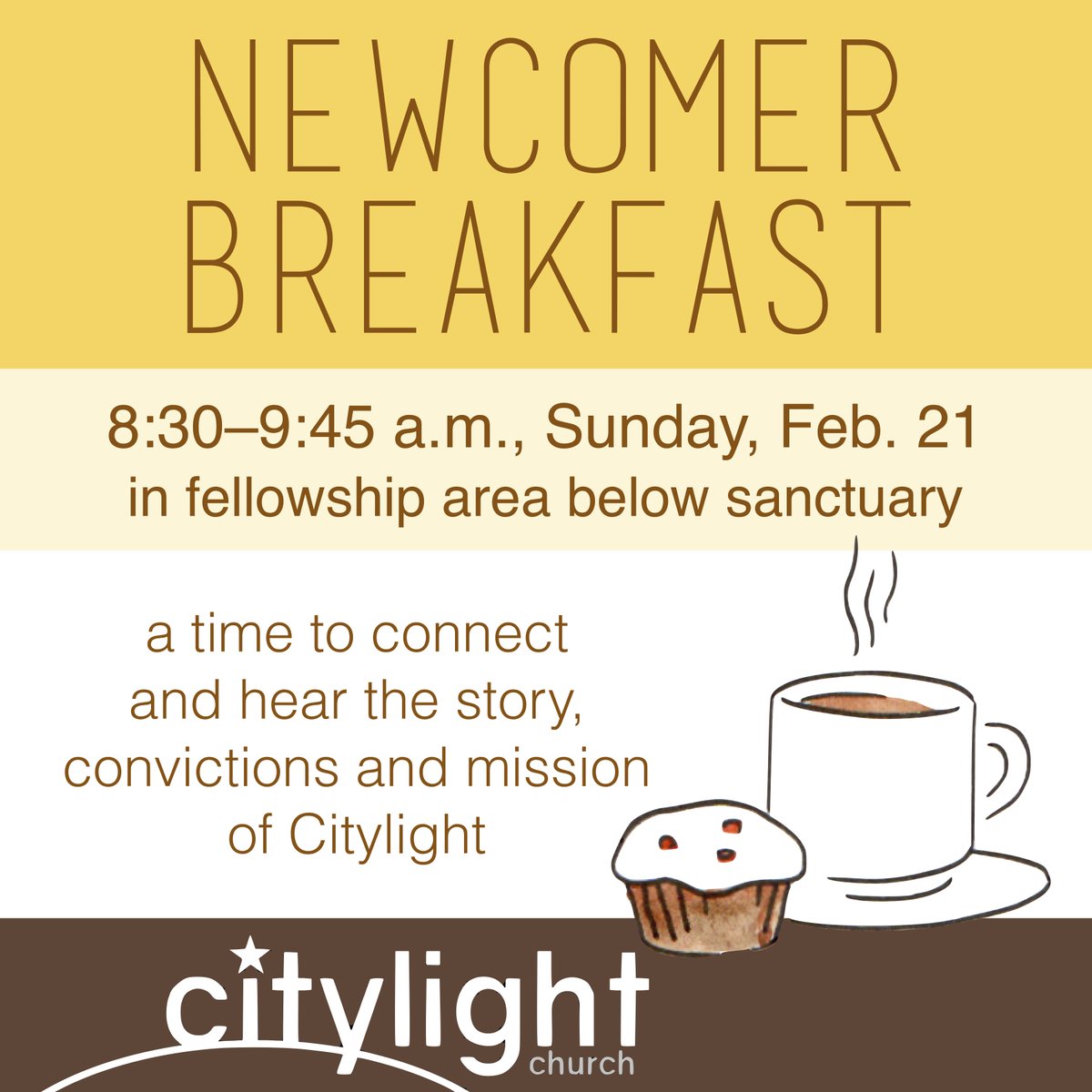 Citylight Church (@citylightchurch) on Twitter photo If you are new to Citylight, we invite you this NEWCOMER BREAKFAST on Sunday, February 21. To help us plan accordingly, RSVP to info@citylightroanoke.com. If you are new to Citylight, we invite you this NEWCOMER BREAKFAST on Sunday, February 21. To help us plan accordingly, RSVP to info@citylightroanoke.com.