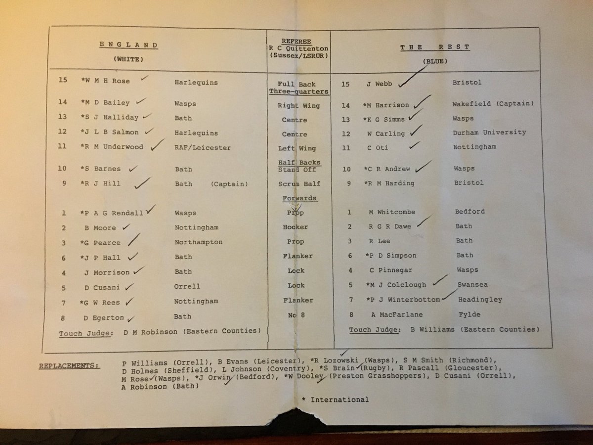 ⁦<a href="/brianmoore666/">Brian Moore</a>⁩  In the week the rugby world sadly lost Dave Egerton RIP, I came across this during house arrest3 garage clear out. Some talent on show during the final trial.🏴󠁧󠁢󠁥󠁮󠁧󠁿🏉