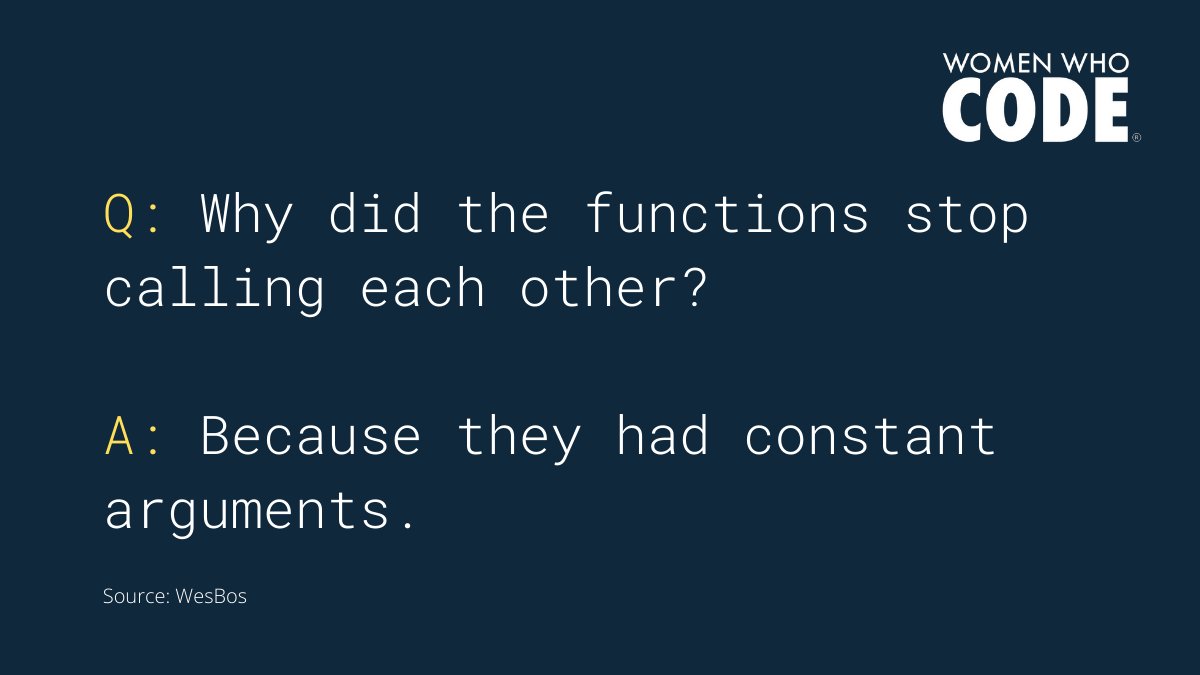 WomenWhoCode's tweet photo. 🤣 Who loves #programming puns?
#punjokes #engineer #womenwhocode https://t.co/RqRk0upMZA