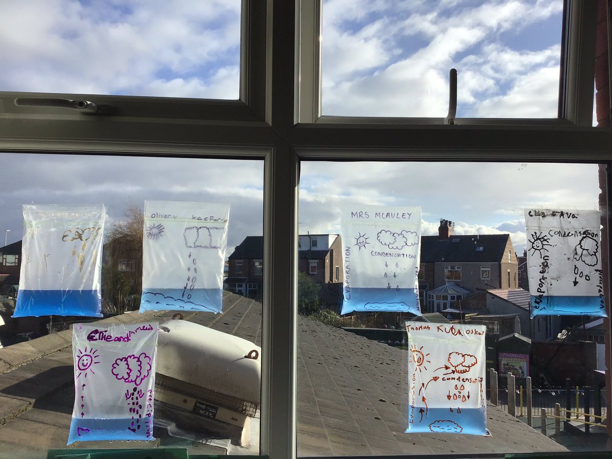 sjvblackpool's tweet photo. In Year 4, we have been learning about evaporation and condensation. Here are some examples of today’s experiment, we can’t wait to see the work from the children at home too! #SJVClass4T #SJVScience https://t.co/bOp2l9iVlT