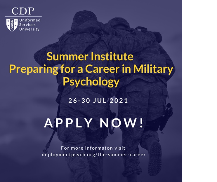 ACSM_EOPIG's tweet photo. RT: ACSM_Military: RT @DeploymentPsych: What does a career as a military psychologist look like? Visit https://t.co/ubTfsao19S  #cdpsummerinstitute #CDPSI @USUhealthsci @HJFMilMed https://t.co/wuPhbejMyD