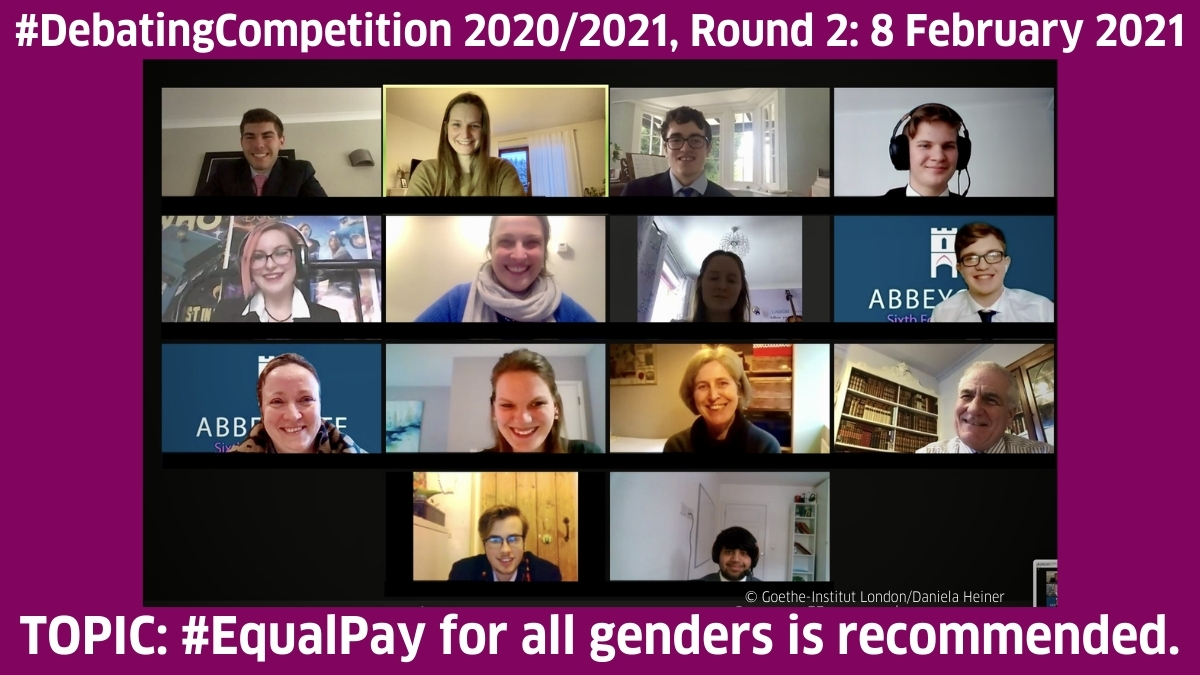 GI_London1's tweet photo. These are the secondary students who impressed us with their #German skills discussing #EqualPay in round 2 of our #DebatingCompetition!

Moving to the last round before the finale are:
@RGSHWGerman
Watford Grammar Schools Consortium
@Farnborough6th
@ChallonersGS https://t.co/W1oepolloW